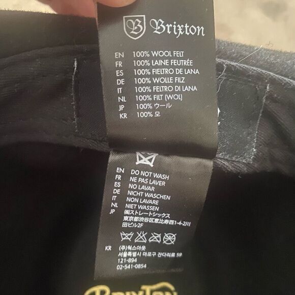 BRIXTON FELT FEDORA HAT SIZE S--7IN (56CM) BOHO Unisex Black With Tie Accent - Picture 5 of 5